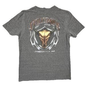 Harley Davidson Stutsman Jamestown ND Skull Grey T Shirt L